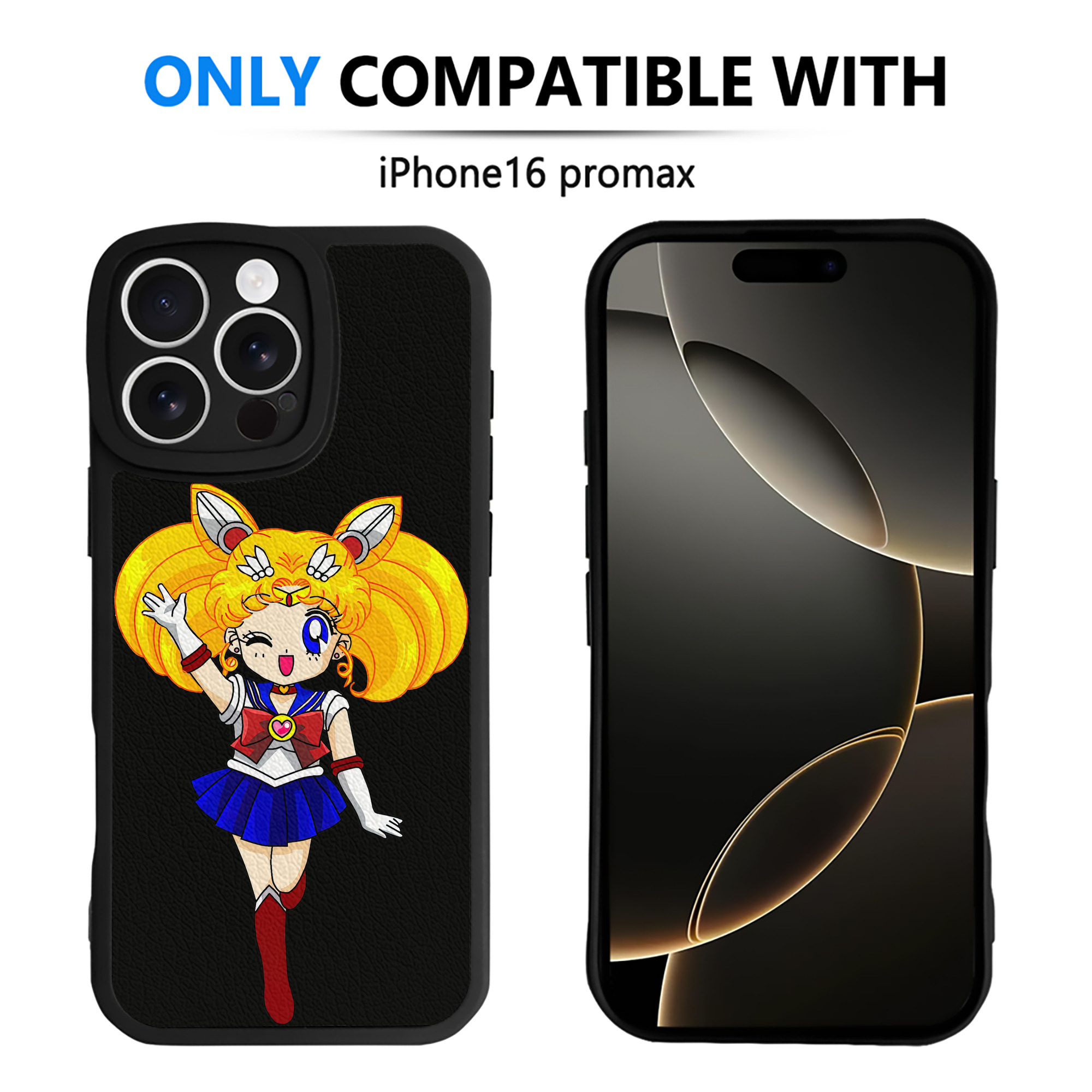（画像用） 美少女戦士セーラームーン 月野 うさぎ つきの うさぎ Sailor Moon Tsukino Usagi 【iPhone 16シリーズ対応】シリコンスマホケース（レザー調） 材質：シリコン